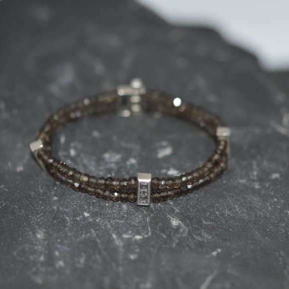 Anatoli Double Strand Smoky Quartz Bead Bracelet in Sterling - Picture 5 of 12